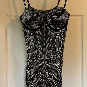 Black Sexy Dress With Precious Stones